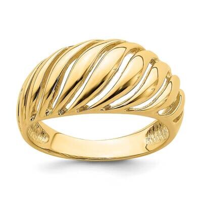 Open Slash Dome Ring 14k Gold K3872, MPN: K3872, 637218111336