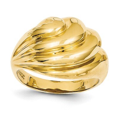 Swirl Dome Ring 14k Gold Polished R317, MPN: R317, 191101370236