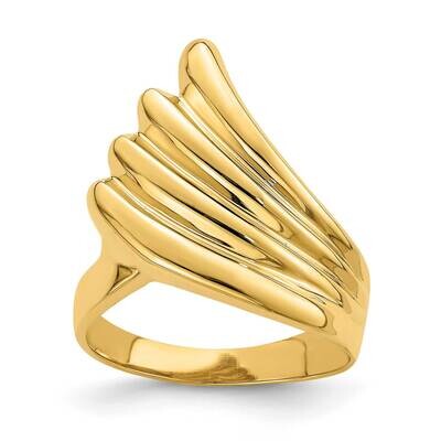 Banded V Dome Ring 14k Gold Polished R711, MPN: R711, 196904051290