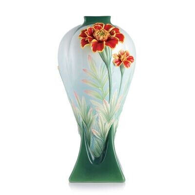 Franz Porcelain Longevity French Marigold Vase FZ03098, MPN: FZ03098,