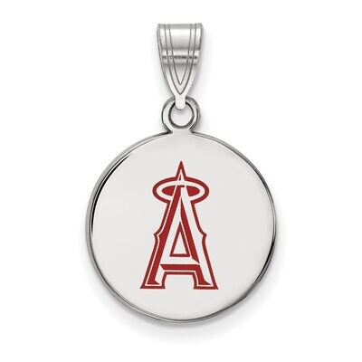 Los Angeles Angels Medium Enamel Disc Pendant Sterling Silver SS014ANG, MPN: SS014ANG, 886774627076