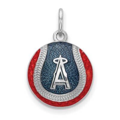 MLB Los Angeles Angels Enameled Baseball Charm Sterling Silver Rhodium-plated SS520ANG, MPN: SS520A…