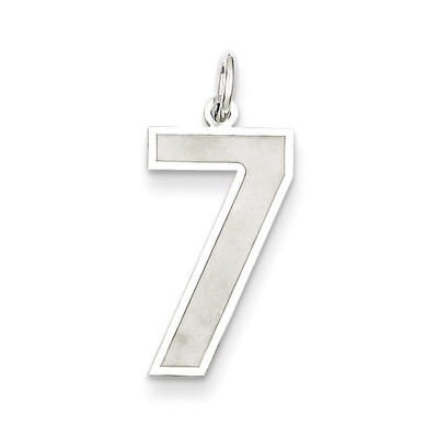 Number 7 Pendant Sterling Silver Satin QPP07, MPN: QPP07, 883957545813