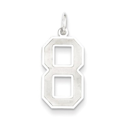 Number 8 Pendant Sterling Silver Satin QPP08, MPN: QPP08, 883957317267