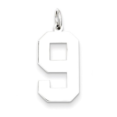 Number 9 Pendant Sterling Silver Polished QPL09, MPN: QPL09, 883957507545
