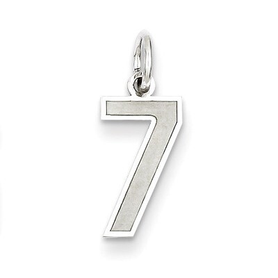 Number 7 Pendant Sterling Silver Satin QPS07, MPN: QPS07, 883957533681