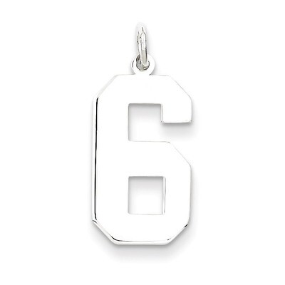 Number 6 Pendant Sterling Silver Polished QPL06, MPN: QPL06, 883957537559