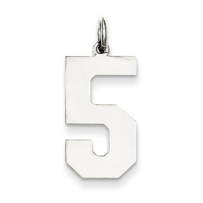 Number 5 Pendant Sterling Silver Polished QPL05, MPN: QPL05, 883957462479