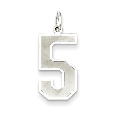 Number 5 Pendant Sterling Silver Satin QPP05, MPN: QPP05, 883957522067