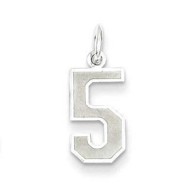 Number 5 Pendant Sterling Silver Satin QPS05, MPN: QPS05, 883957581989