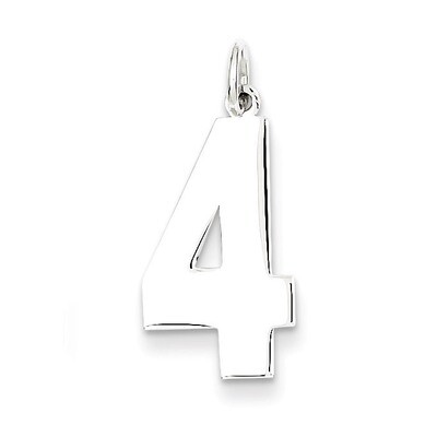 Number 4 Pendant Sterling Silver Polished QPL04, MPN: QPL04, 883957530536