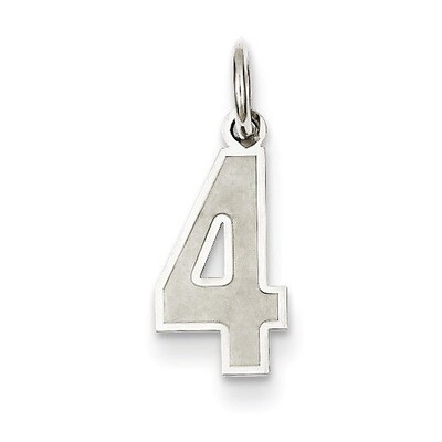 Number 4 Pendant Sterling Silver Satin QPS04, MPN: QPS04, 883957576589