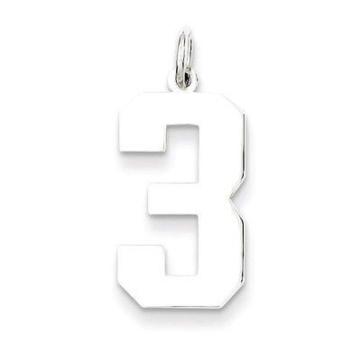 Number 3 Pendant Sterling Silver Polished QPL03, MPN: QPL03, 883957605647