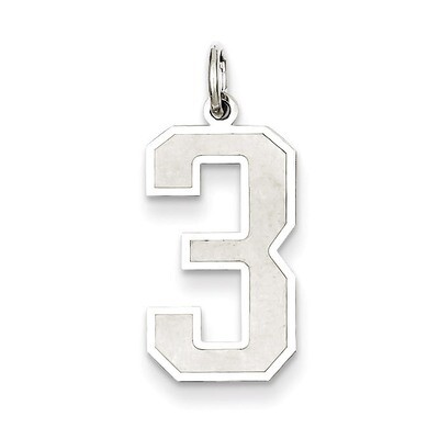Number 3 Pendant Sterling Silver Satin QPP03, MPN: QPP03, 883957491004