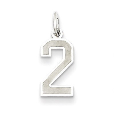 Number 2 Pendant Sterling Silver Satin QPS02, MPN: QPS02, 883957545820