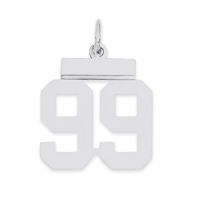 Pendant Number 99 Polished Sterling Silver Small QSS99, MPN: QSS99, 883957102443
