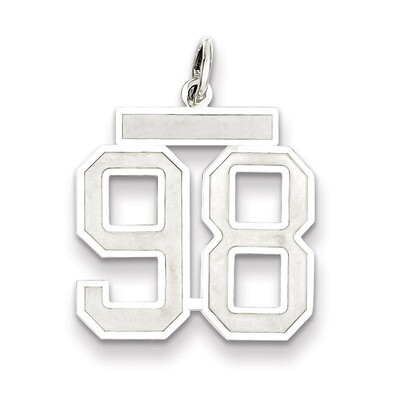 Pendant Number 98 Satin Sterling Silver Medium QPM98, MPN: QPM98, 883957128238