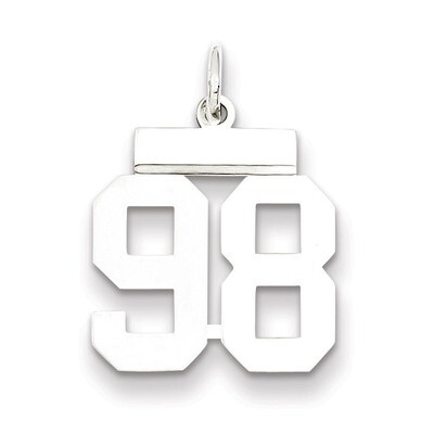 Pendant Number 98 Polished Sterling Silver Small QSS98, MPN: QSS98, 883957102436
