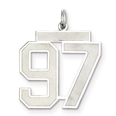 Pendant Number 97 Satin Sterling Silver Large QPP97, MPN: QPP97, 191101282362