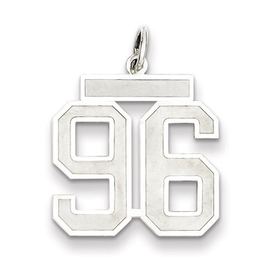 Pendant Number 96 Satin Sterling Silver Medium QPM96, MPN: QPM96, 883957128214