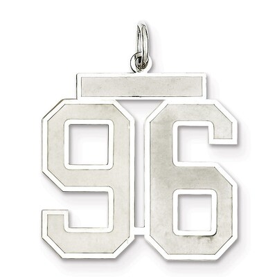 Pendant Number 96 Satin Sterling Silver Large QPP96, MPN: QPP96, 191101282355