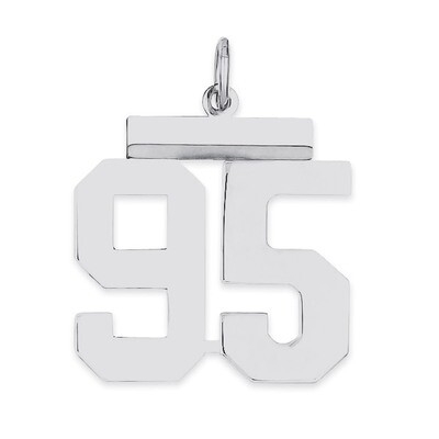 Pendant Number 95 Polished Sterling Silver Medium QMS95, MPN: QMS95, 191101278679