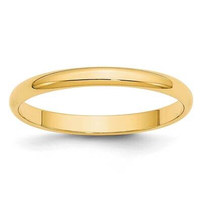 2.5mm Half Round Band 14k Yellow Gold HRL025, MPN: HRL025, 886774485591