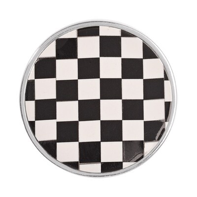 Nikki Lissoni Black/White Stone Mosaic Silver-Plated 33mm Coin C1229SM, MPN: C1229SM, 8718627465639