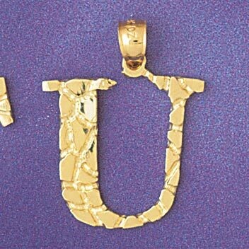 Dazzlers Jewelry Initial U Pendant Necklace Charm Bracelet in Yellow, White or Rose Gold 9575u, MPN…