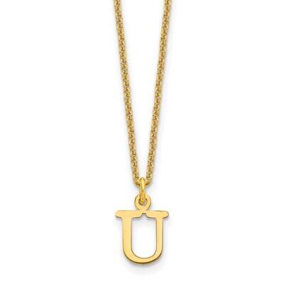 Letter U Initial Pendant with Chain 14k Gold Cutout XNA727Y/U, MPN: XNA727Y/U, 191101672590