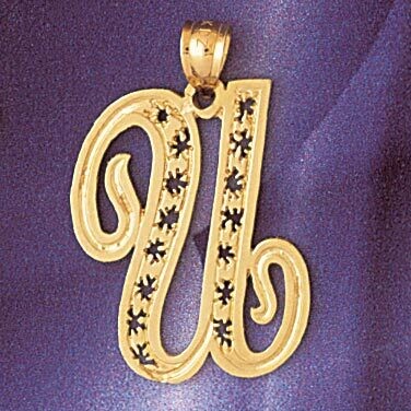Dazzlers Jewelry Initial U Pendant Necklace Charm Bracelet in Yellow, White or Rose Gold 9563u, MPN…