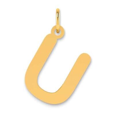 Bubble Letter U Initial Pendant 14k Gold Polished YC1441U, MPN: YC1441U, 196904077610