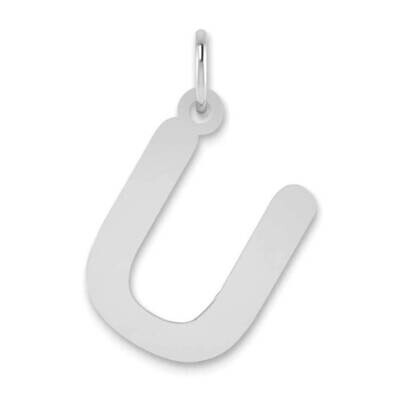 Bubble Letter U Initial Pendant 14k White Gold Polished YC1441WU, MPN: YC1441WU, 196904077597