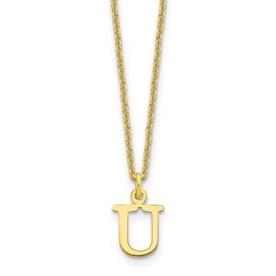 Cutout Letter U Initial Necklace 10k Gold 10XNA727Y/U, MPN: 10XNA727Y/U,
