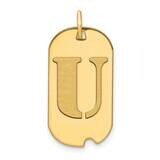 Letter U Initial Dog Tag Pendant 14k Gold Polished YC1439U, MPN: YC1439U, 196904077733