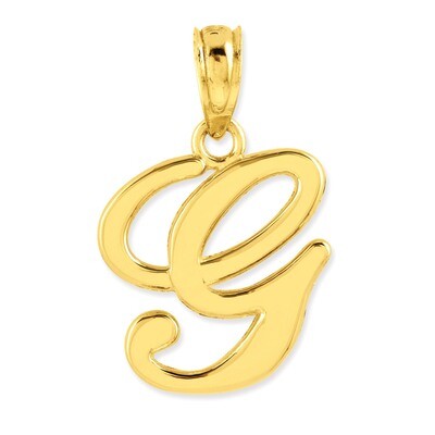 G Script Initial Pendant 14k Gold YC993G, MPN: YC993G, 637218007042