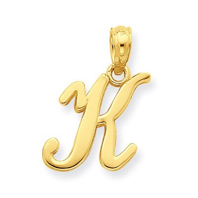K Script Initial Pendant 14k Gold YC993K, MPN: YC993K, 637218007080