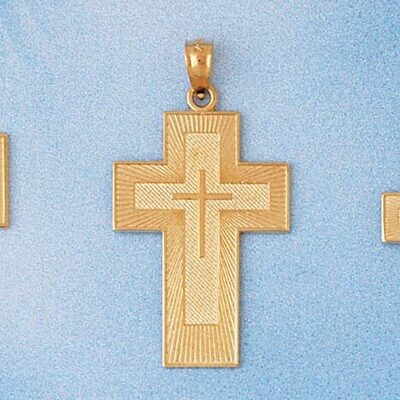 Dazzlers Jewelry Cross Padre Nuestro Pendant Necklace Charm Bracelet in Yellow, White or Rose Gold …