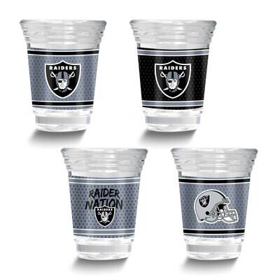 NFL Las Vegas Raiders 4-piece Shot Glass Set GM26125-RAI, MPN: GM26125-RAI, 737538033247
