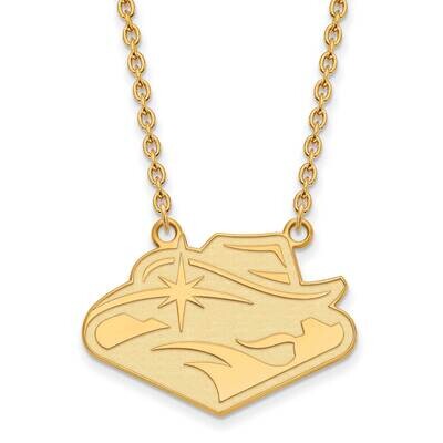 University of Nevada-Las Vegas Large Pendant with Necklace Gold-plated Sterling Silver GP018UNL-18,…