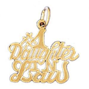 Dazzlers Jewelry Number One Daughter In Law Pendant Necklace Charm Bracelet in Yellow, White or Ros…
