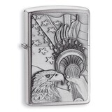 Zippo Something Patriotic Emblem Brushed Chrome Lighter GL8414, MPN: GL8414, 41689208950