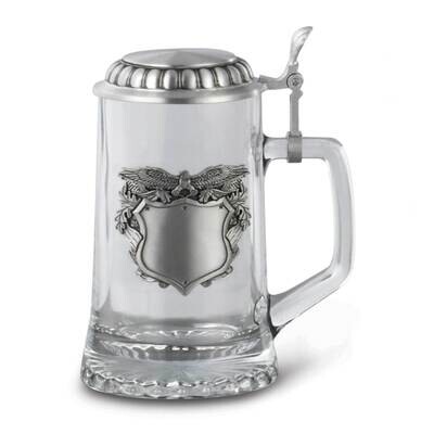 Glass Stein with Patriotic (Eagle) Badge GM16097, MPN: GM16097, 610939061074
