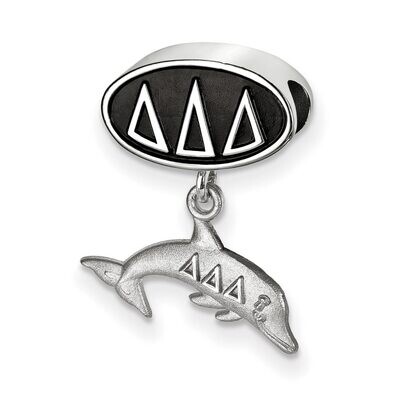 Delta Delta Delta Oval Bead with Dolphin Dangle Sterling Silver DDD004BD-SS, MPN: DDD004BD-SS, 6344…