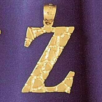 Dazzlers Jewelry Initial Z Pendant Necklace Charm Bracelet in Yellow, White or Rose Gold 9575z, MPN…