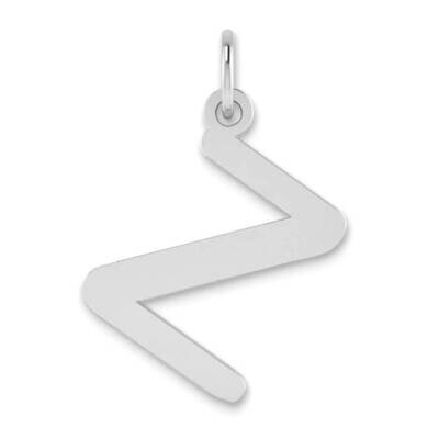 Bubble Letter Z Initial Pendant 14k White Gold Polished YC1441WZ, MPN: YC1441WZ,