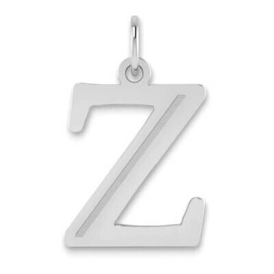 Etched Letter Z Initial Pendant 14k White Gold Polished YC1437WZ, MPN: YC1437WZ, 196904077474