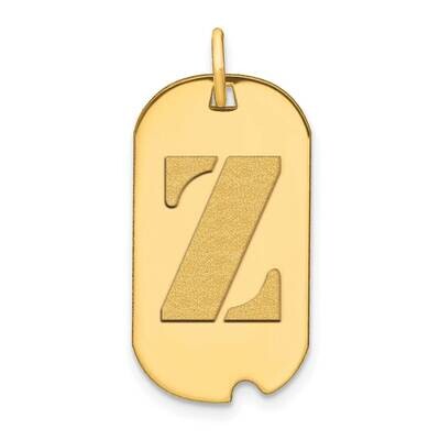 Letter Z Initial Dog Tag Pendant 14k Gold Polished YC1439Z, MPN: YC1439Z, 196904077696