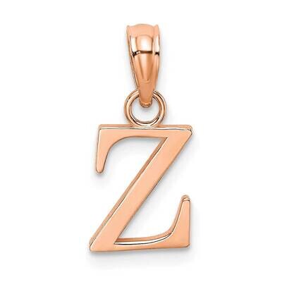 Z Block Initial Charm 14k Rose Gold Polished K6423RZ, MPN: K6423RZ, 637218161638