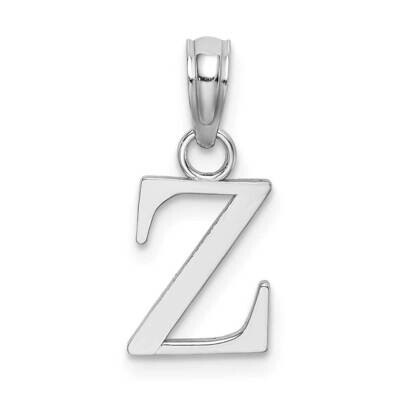 Z Block Initial Charm 14k White Gold Polished K6423WZ, MPN: K6423WZ, 637218161638